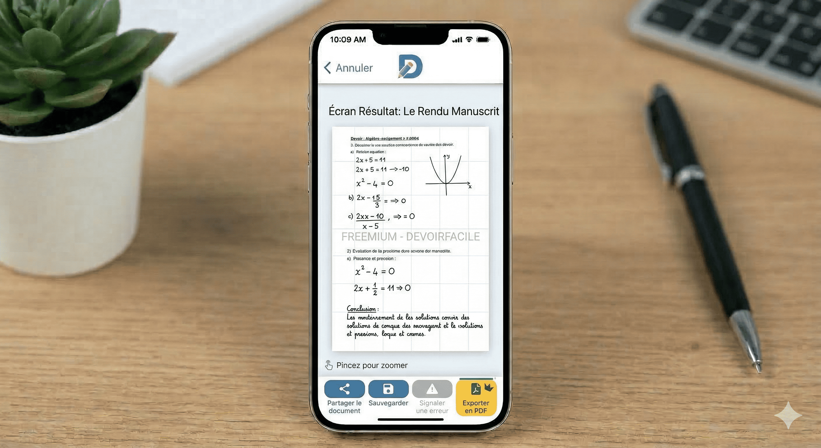 DevoirFacile — Résultat manuscrit